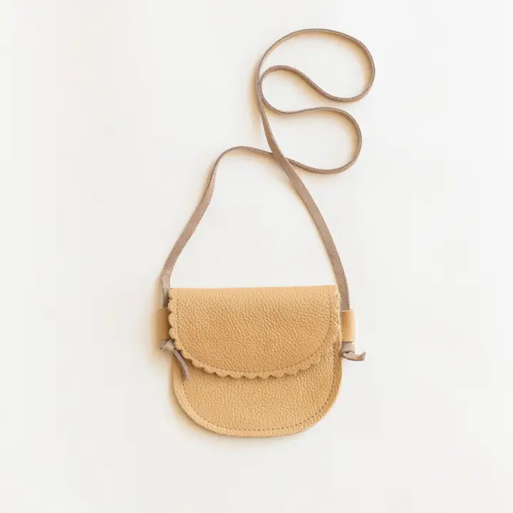 Kids Scalloped Leather Purse