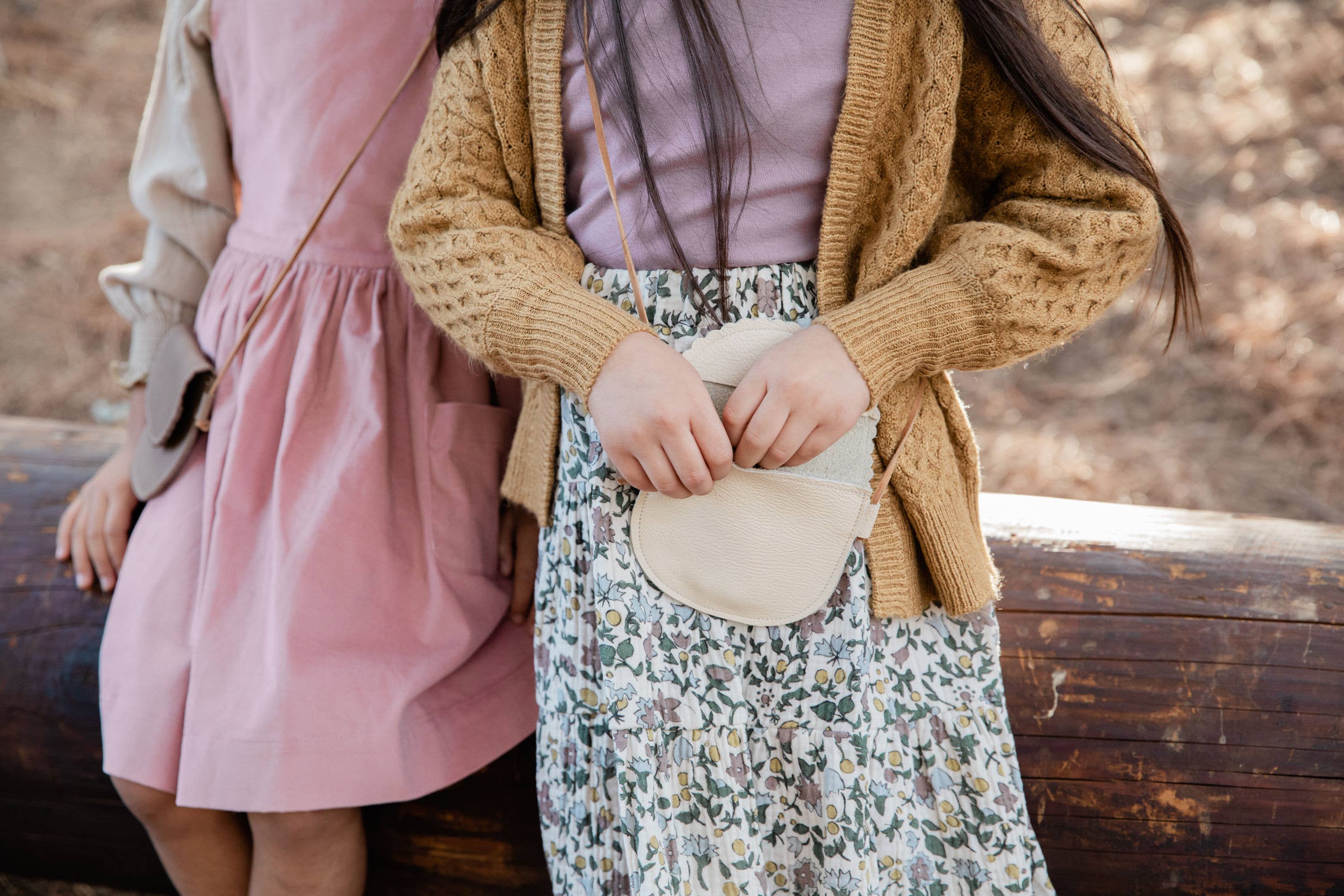 Navy Scalloped Leather Purse
