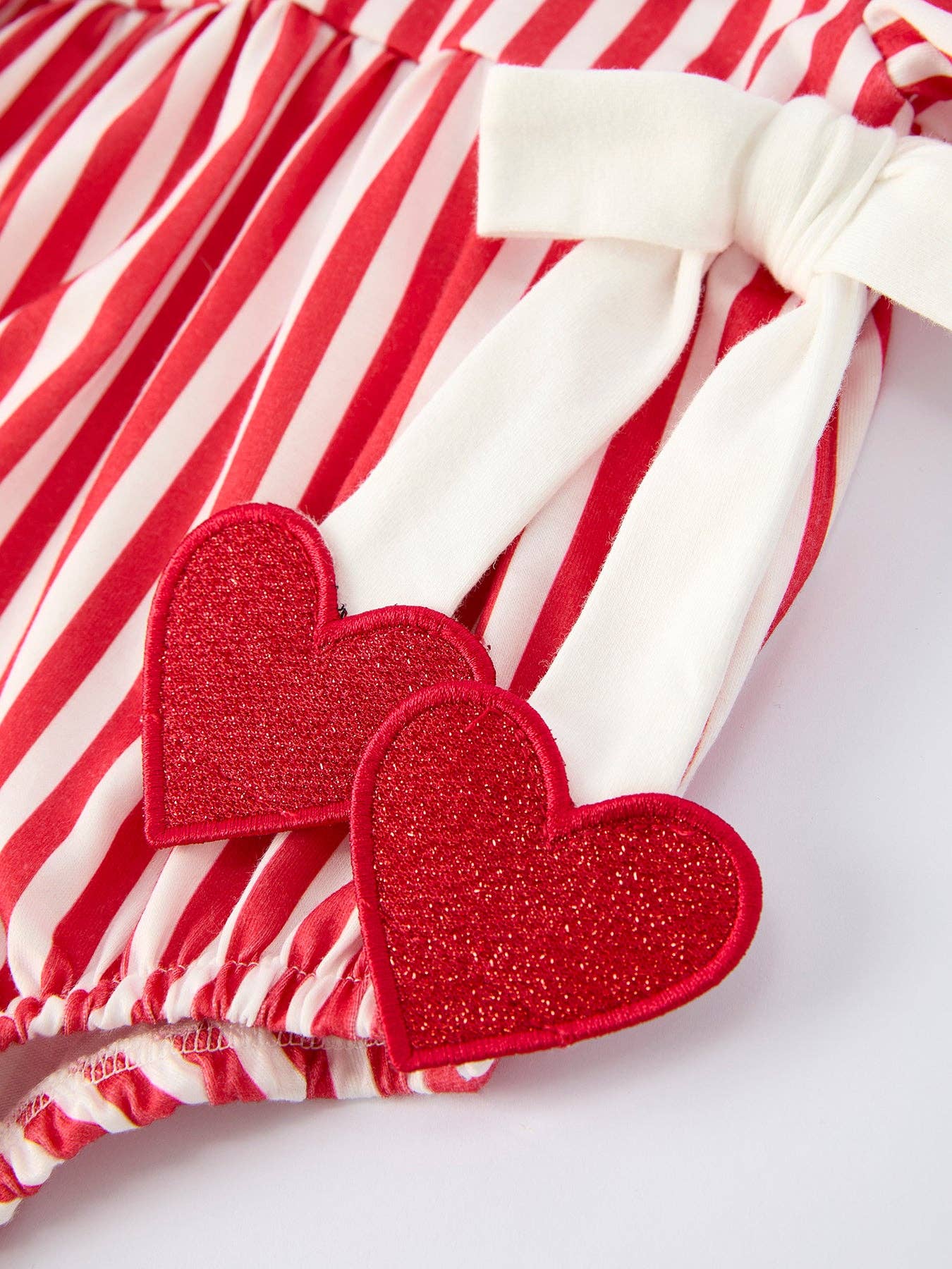 Baby Valentine Heart Romper – Red Stripe