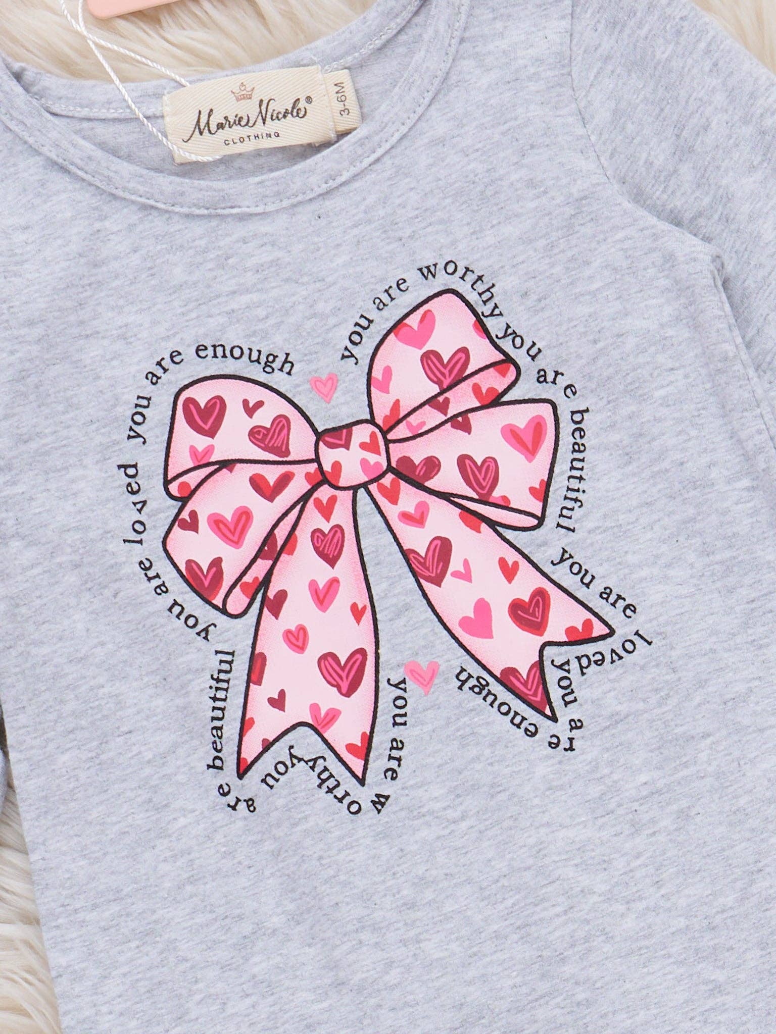 Sparkle Heart Bow Ruffle Romper