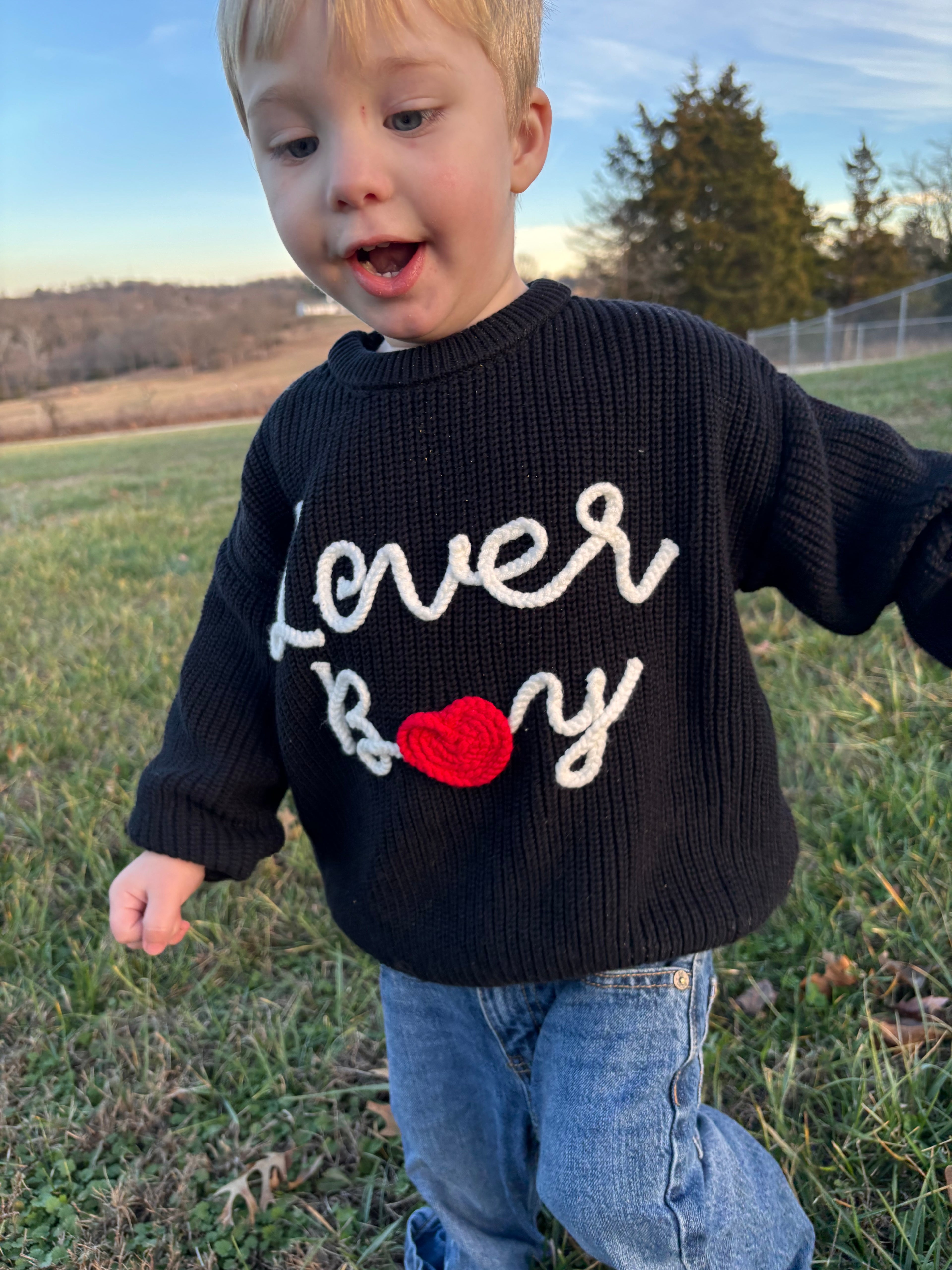 Lover Boy Black Knitted Pullover