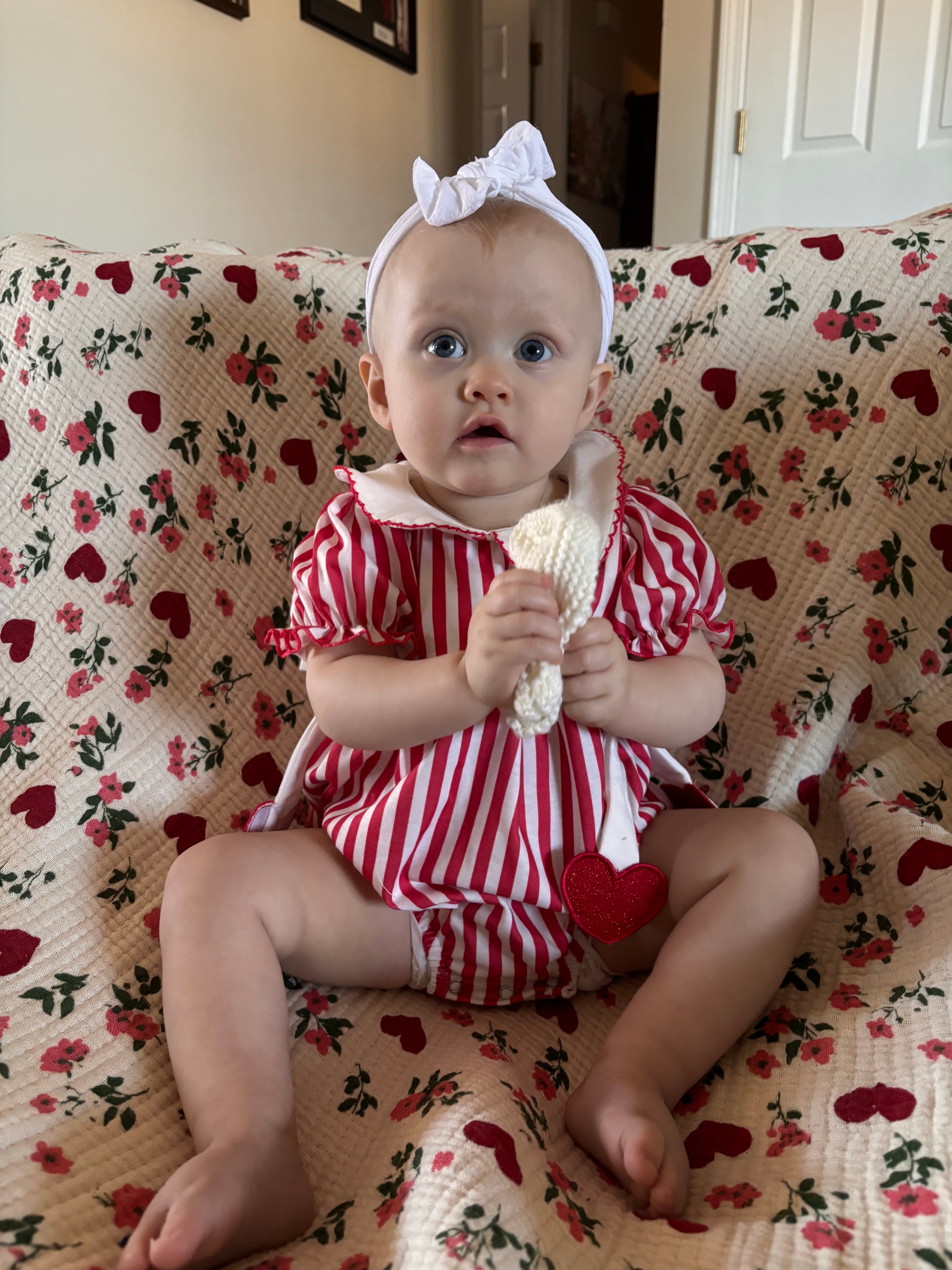 Baby Valentine Heart Romper – Red Stripe