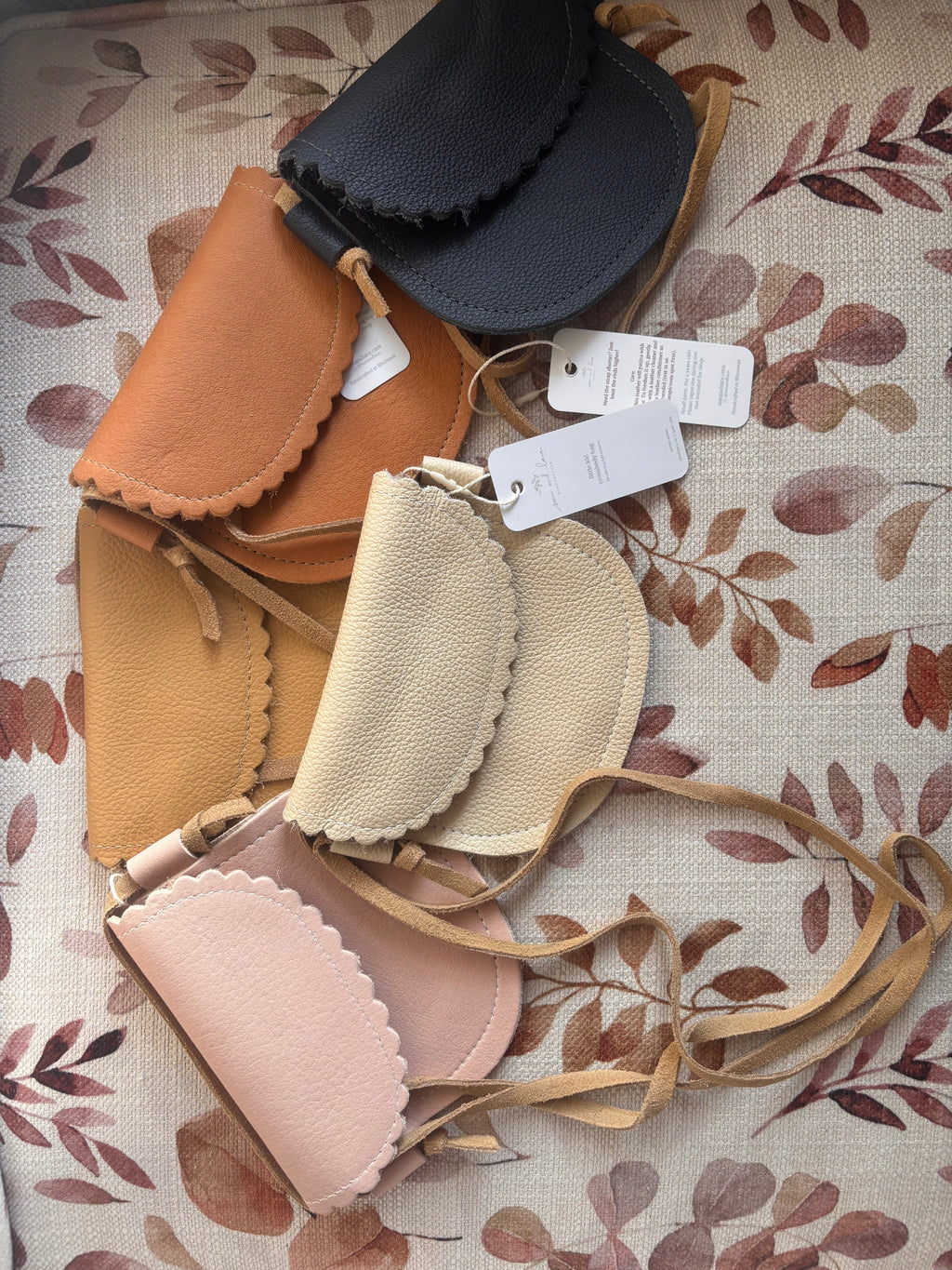 Caramel Scalloped Leather Purse