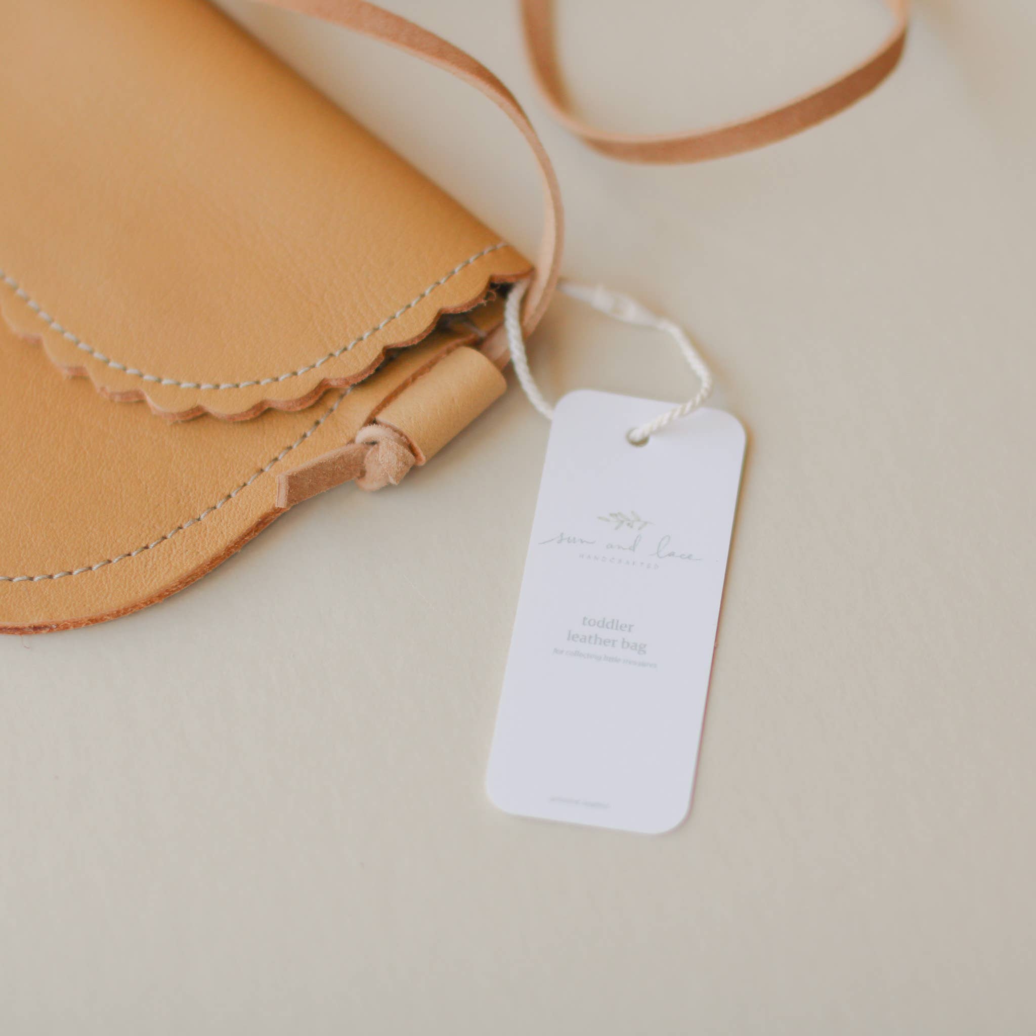 Rust- Little Girl Scalloped Leather Purse