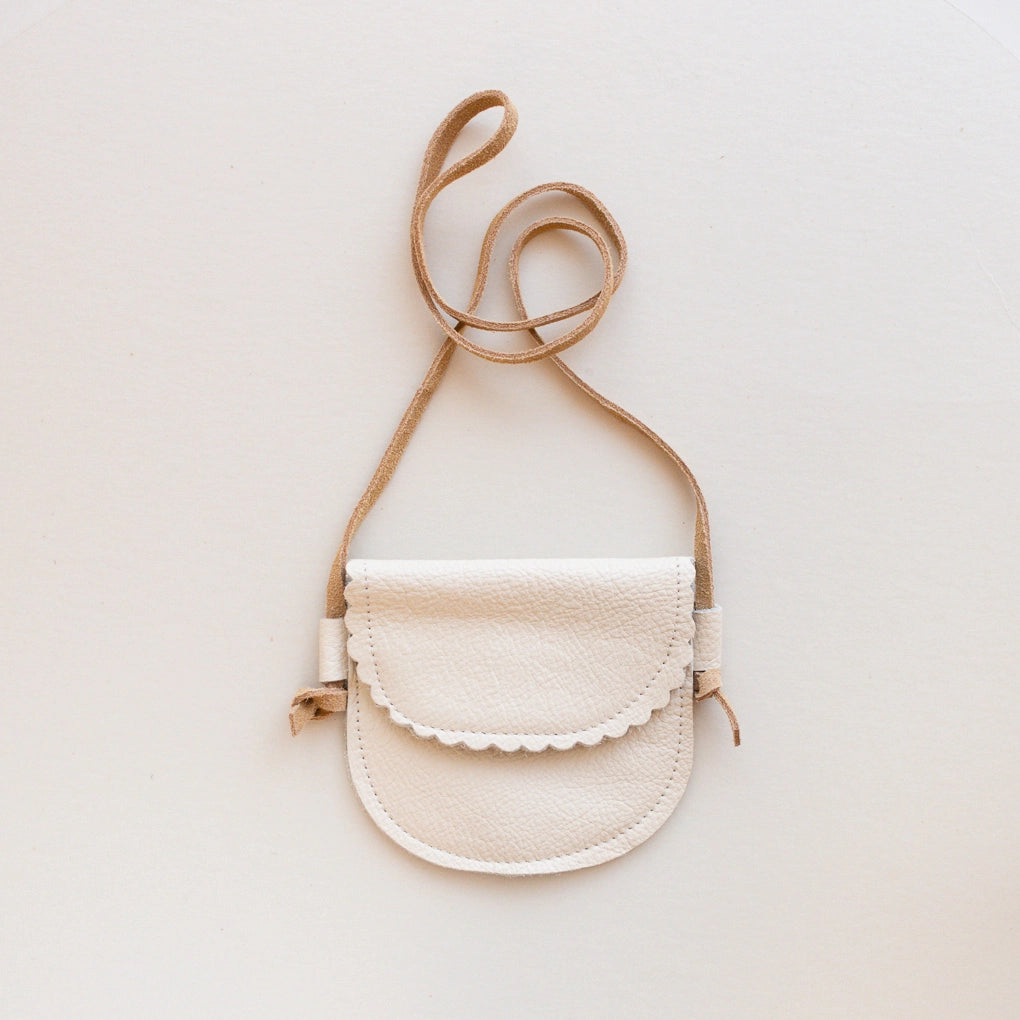 Kids Scalloped Leather Purse