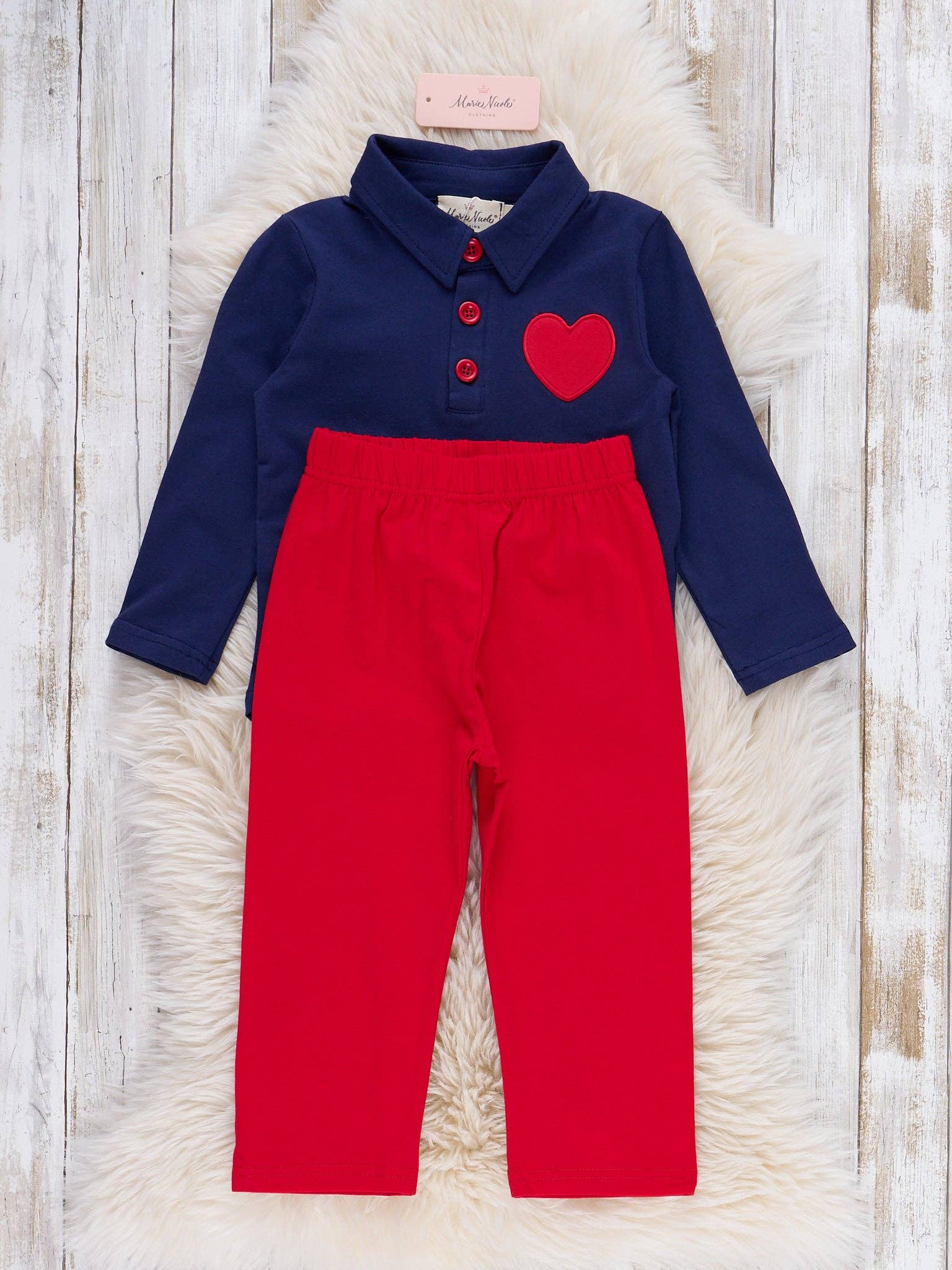 Love Game Embroidered Boys Outfit