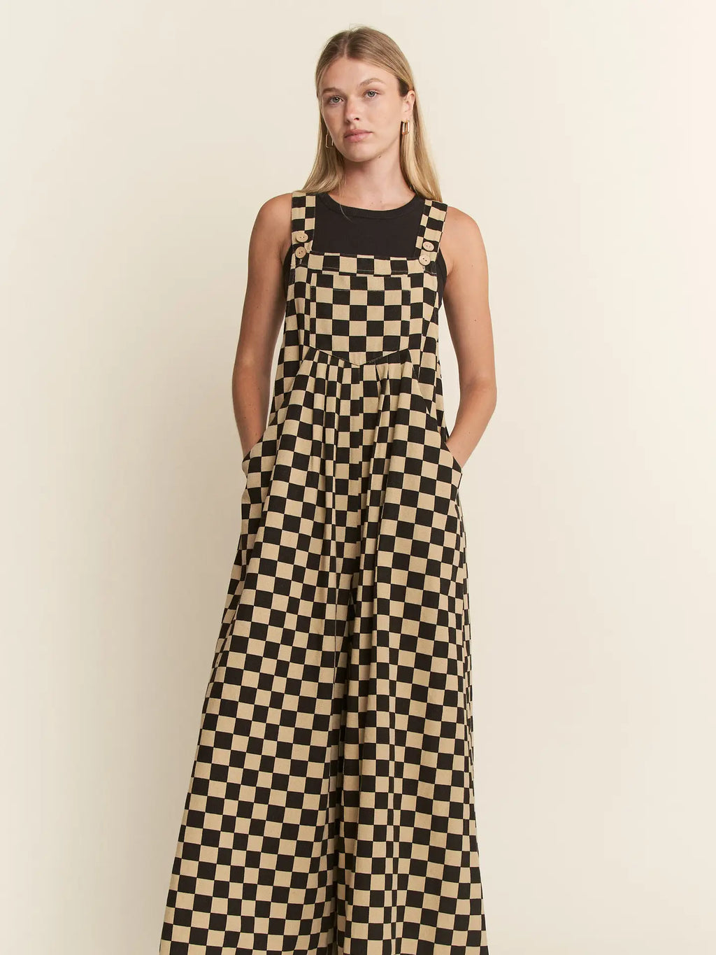 PREORDER- Checkered Wide Leg Overalls