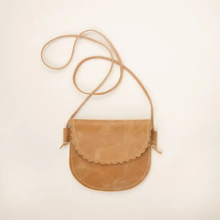 Kids Scalloped Leather Purse