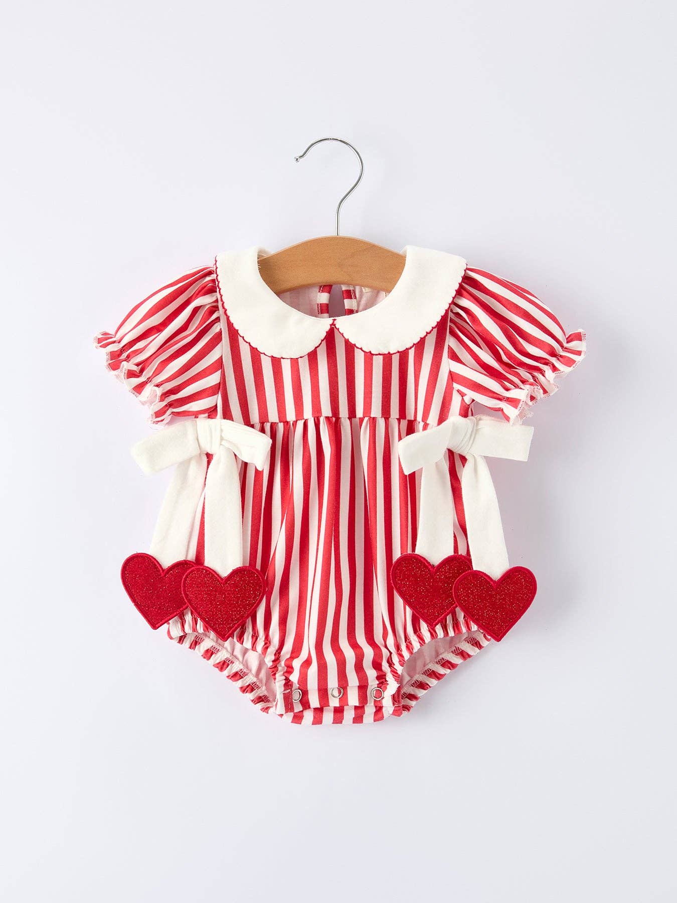 Baby Valentine Heart Romper – Red Stripe