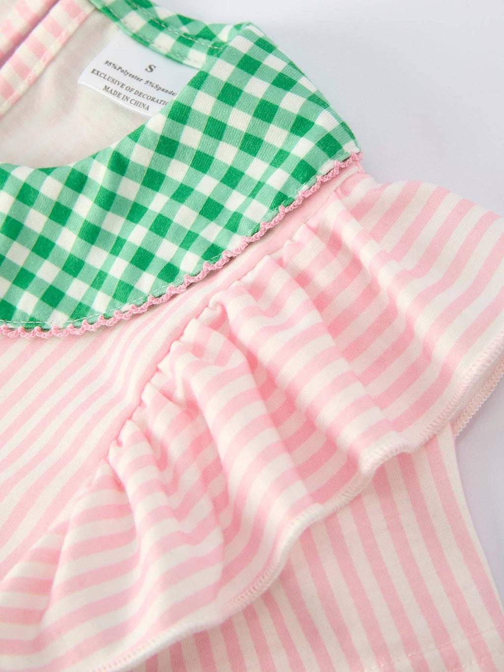 St. Patrick's Day Shamrock Girls' Striped Plaid Dress